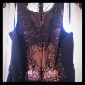 Back detail, front slit, peekaboo floorlength gown